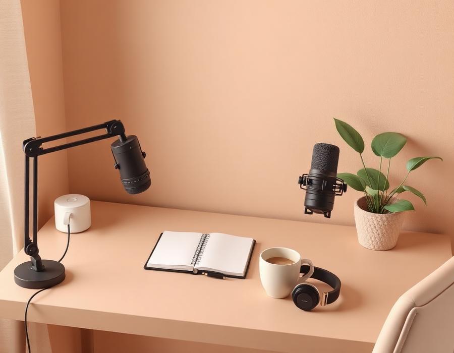 The desk, before the chaos